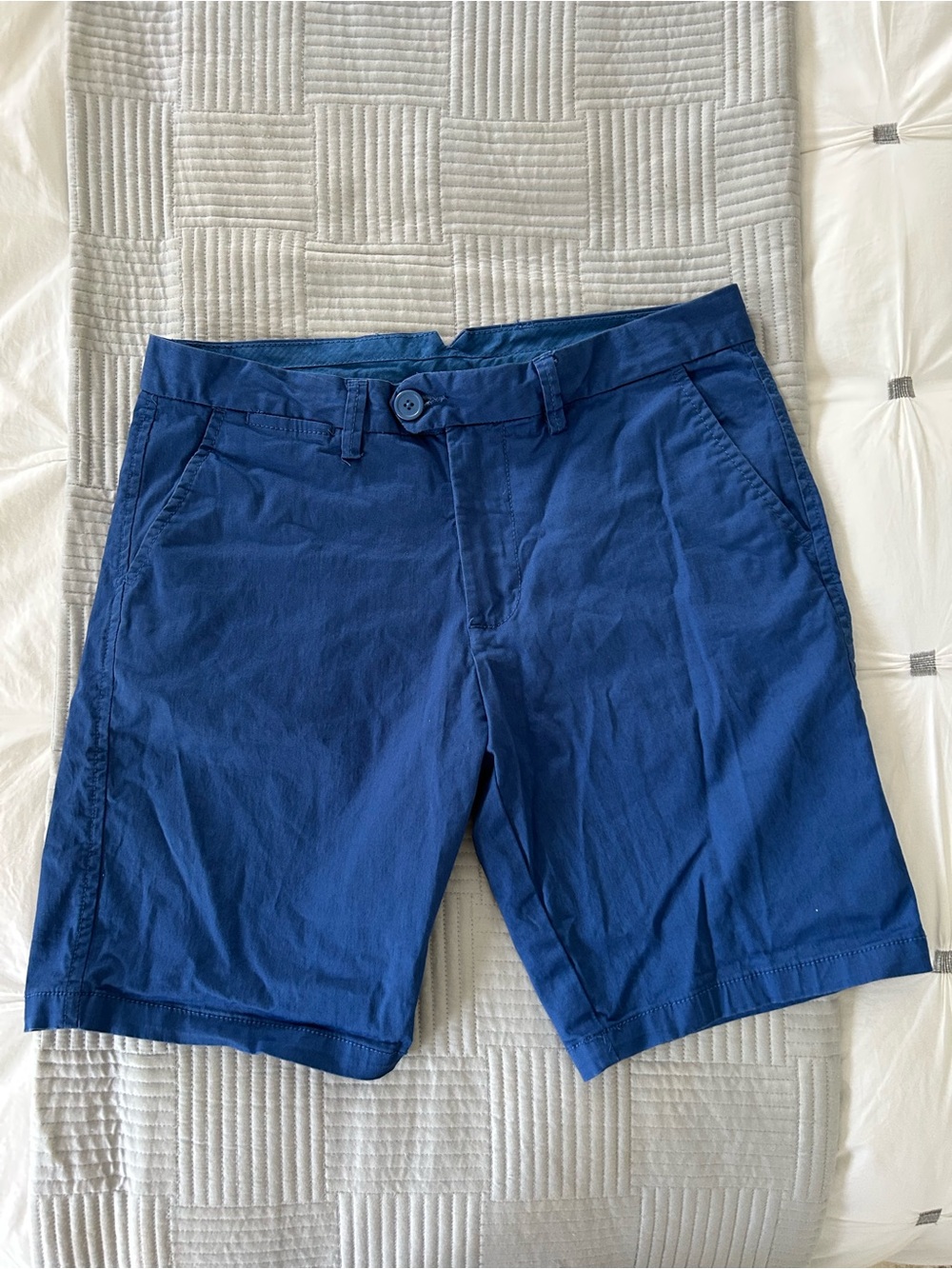 Men's Blue Italian Casual Cotton Shorts